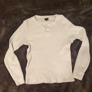JCREW mens white medium thermal sweatshirt